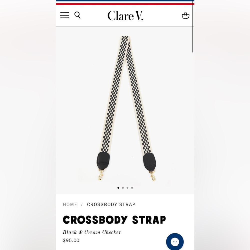 Clare V checkered crossbody strap